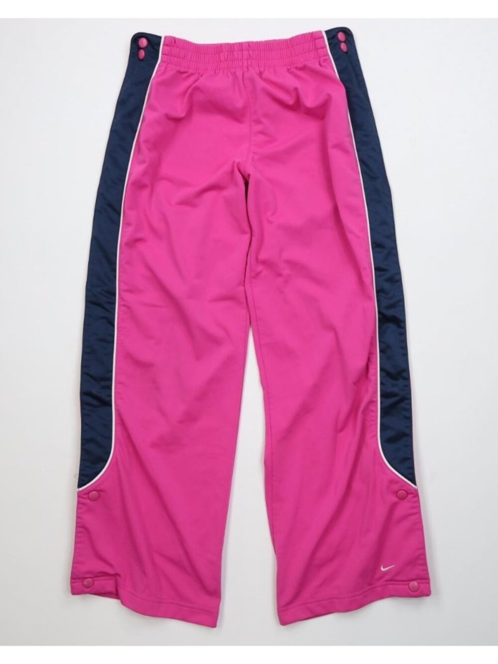 Vtg Y2K Nike Womens Large Travis Scott Mini Swoosh Wide Leg Tearaway Pants Pink